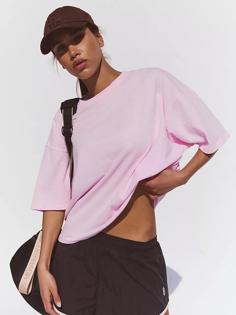 Free People Movement Womens M Tackle Tee Oversized Logo